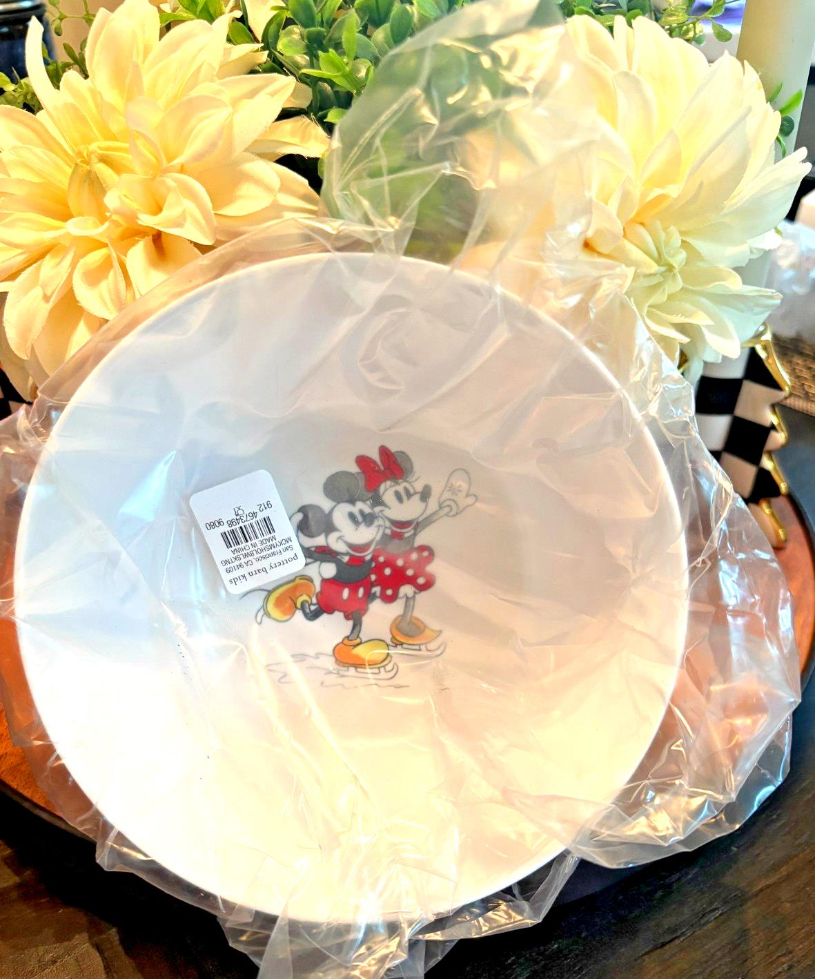 Pottery Barn Christmas Mickey Mouse holiday Bowl gift Party Disney boy girl a