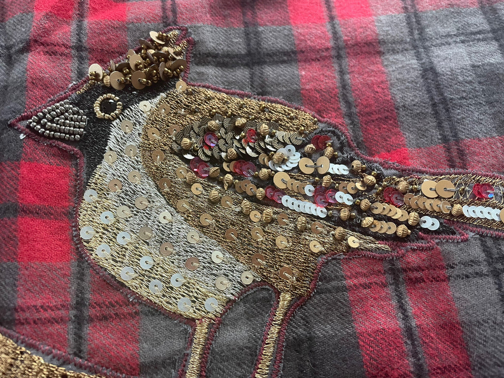 Pottery Barn Disney Holiday plaid pillow cover Sham Christmas Party Ski gift \