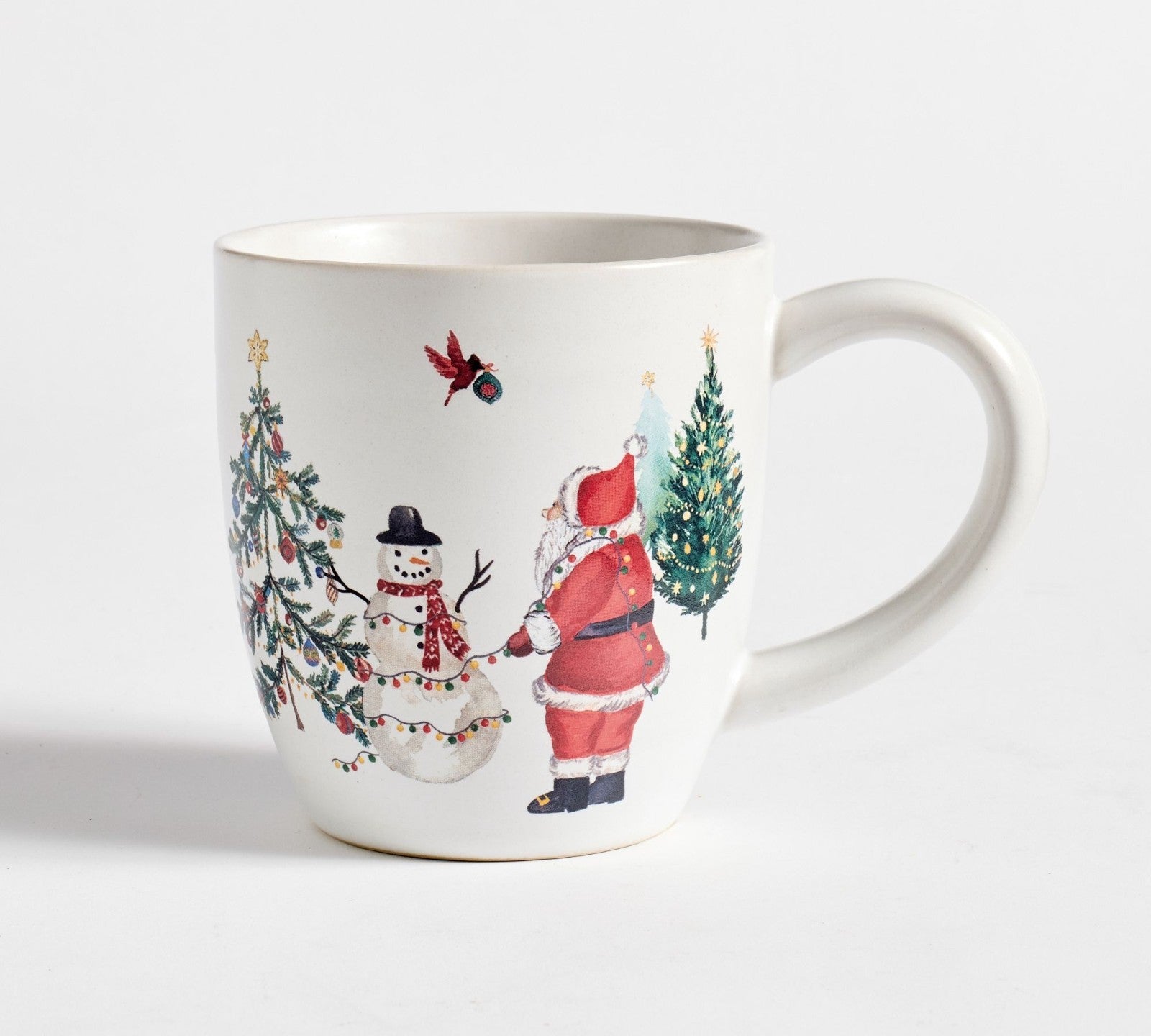 Pottery Barn Christmas Holiday Snowman Coffee Cup Mug Santa Deer Gift Kid SET 4