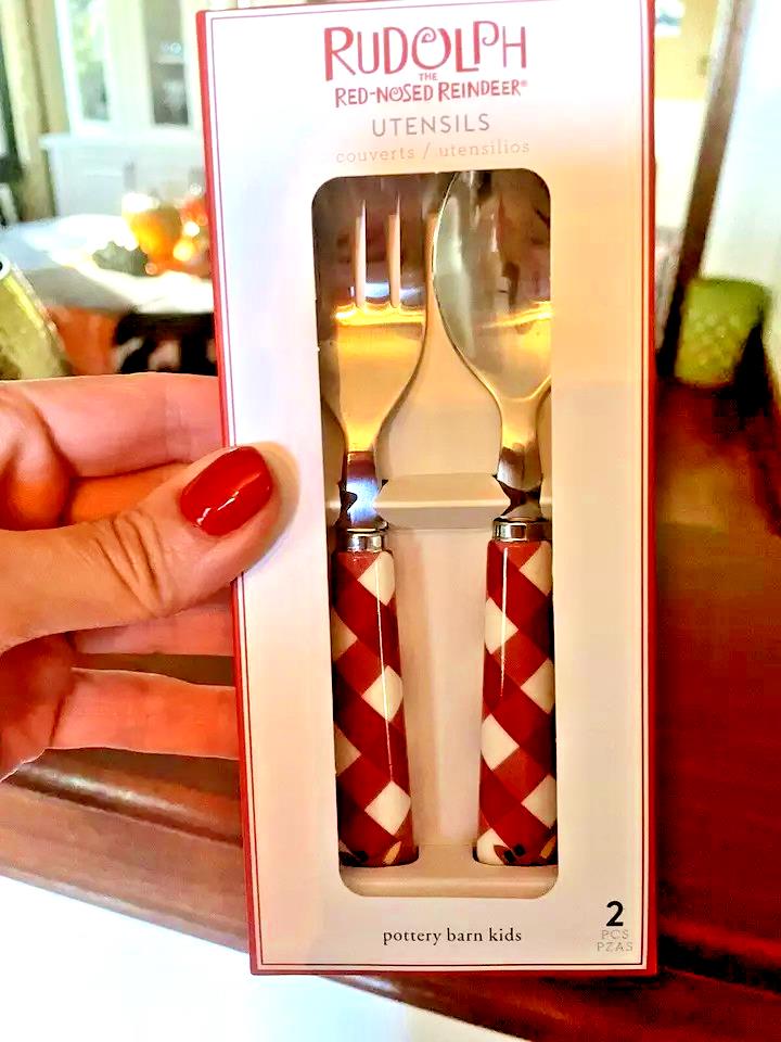 Pottery Barn Holiday party Rudolph Reindeer Christmas School utensil  ?? Disney