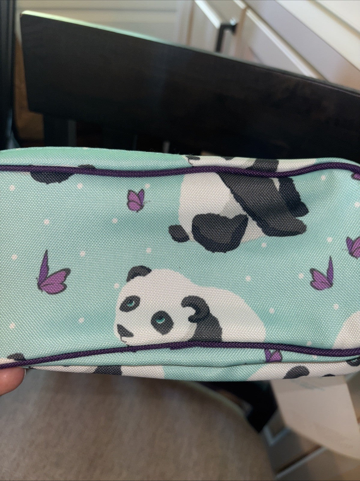 Pottery barn kid Panda bear Heart Pencil Zip Case school Bag Gift girl Garden .