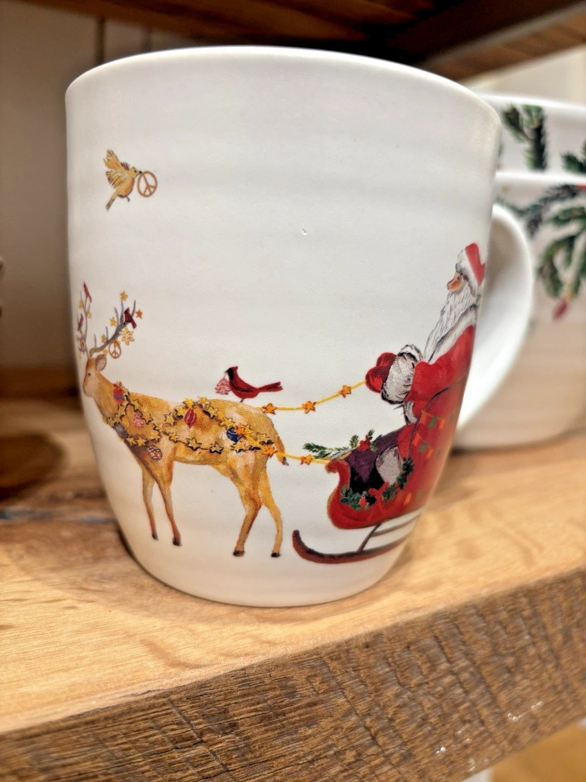 Pottery Barn Christmas Holiday Snowman Coffee Cup Mug Santa Deer Gift Kid SET 4