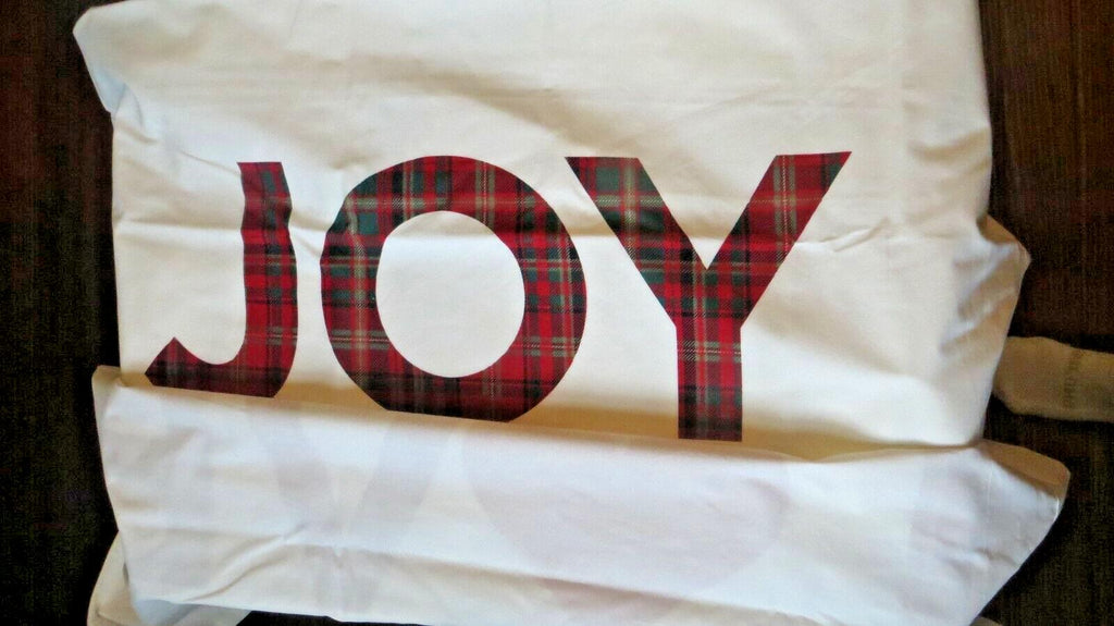Pottery Barn Pillowcase Wedding holiday gift Christmas Plaid Disney Heart SET 2\