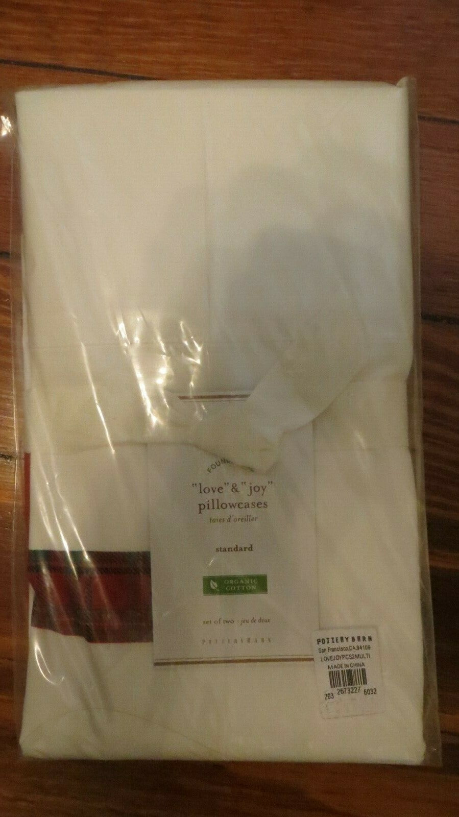 Pottery Barn Pillowcase Wedding holiday gift Christmas Plaid Disney Heart SET 2\