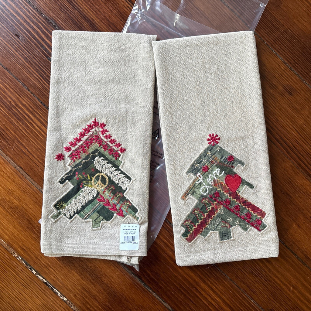 pottery barn Disney towel Holiday Tree Winter patch Christmas gift party SET 2 -