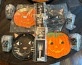 Pottery Barn Halloween Holiday party Black Cat Pumpkin dinner kids gift SET 12 \