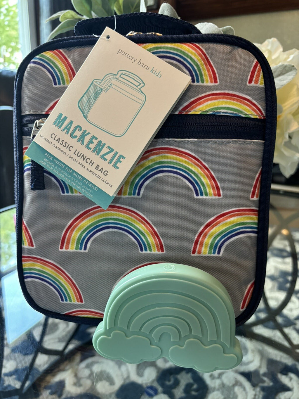 Pottery Barn LUNCH BOX BAG School Disney+Rainbow party gift stripe girl set /