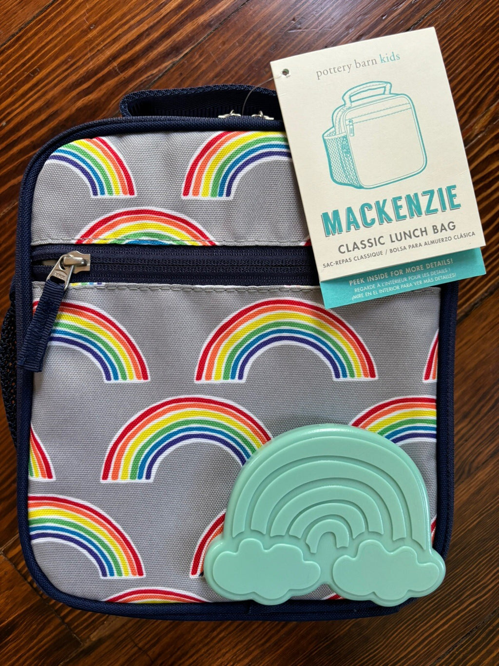 Pottery Barn LUNCH BOX BAG School Disney+Rainbow party gift stripe girl set /