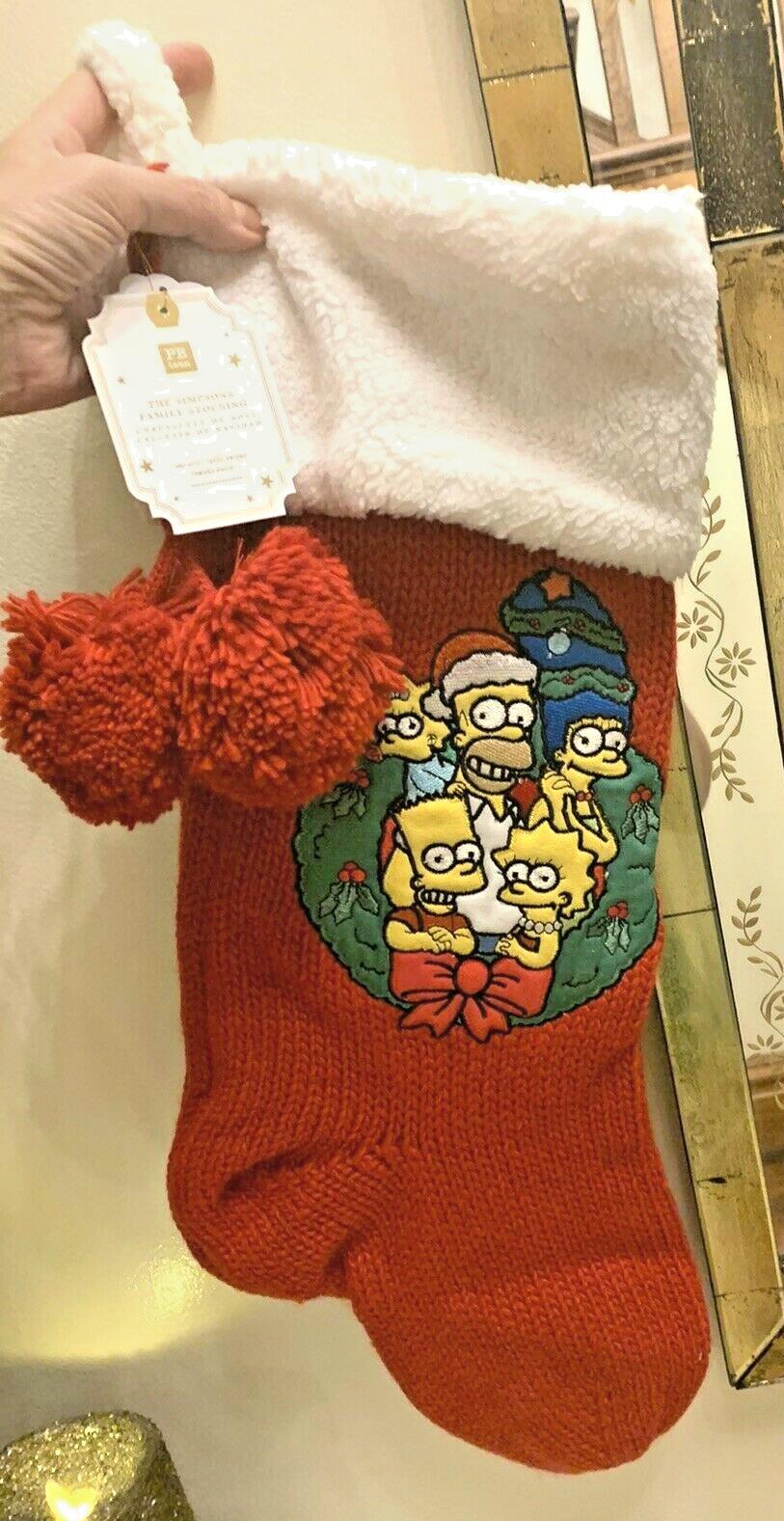 Pottery Barn Holiday Christmas stocking Simpsons Birthday party gift Bart kid \