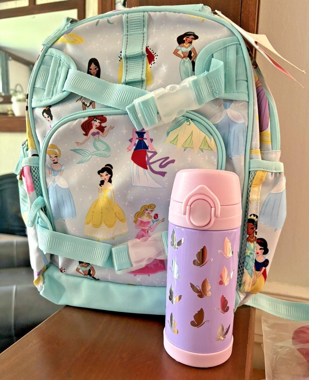 Pottery Barn School Disney BACKPACK Belle Cinderella +Water Travel girl set .