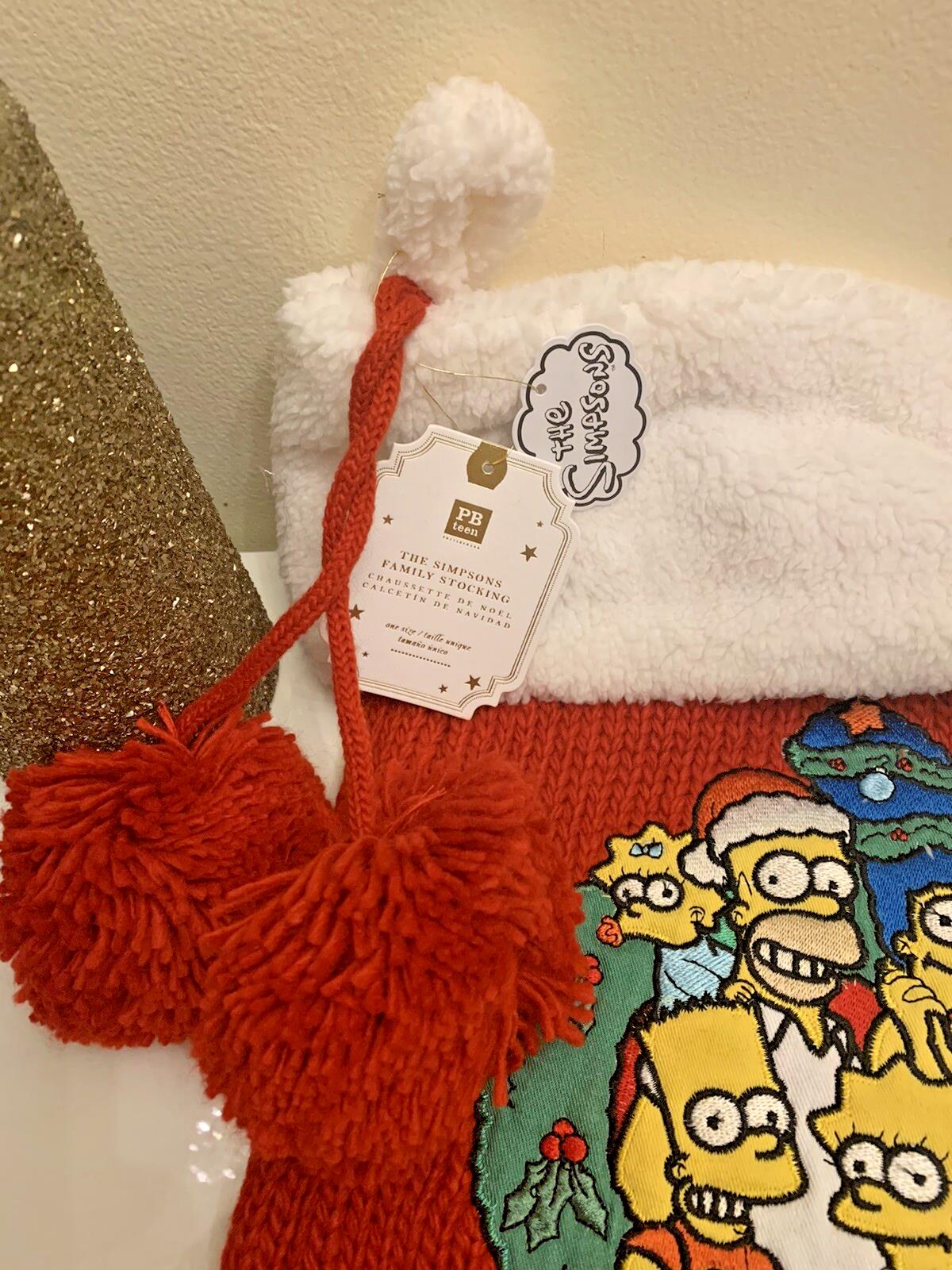 Pottery Barn Holiday Christmas stocking Simpsons Birthday party gift Bart kid \