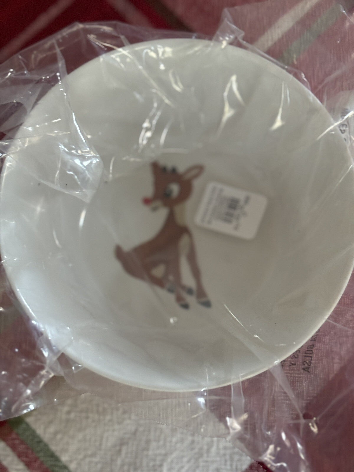 Disney Pottery Barn Bowl Rudolph Reindeer Christmas holiday gift party a