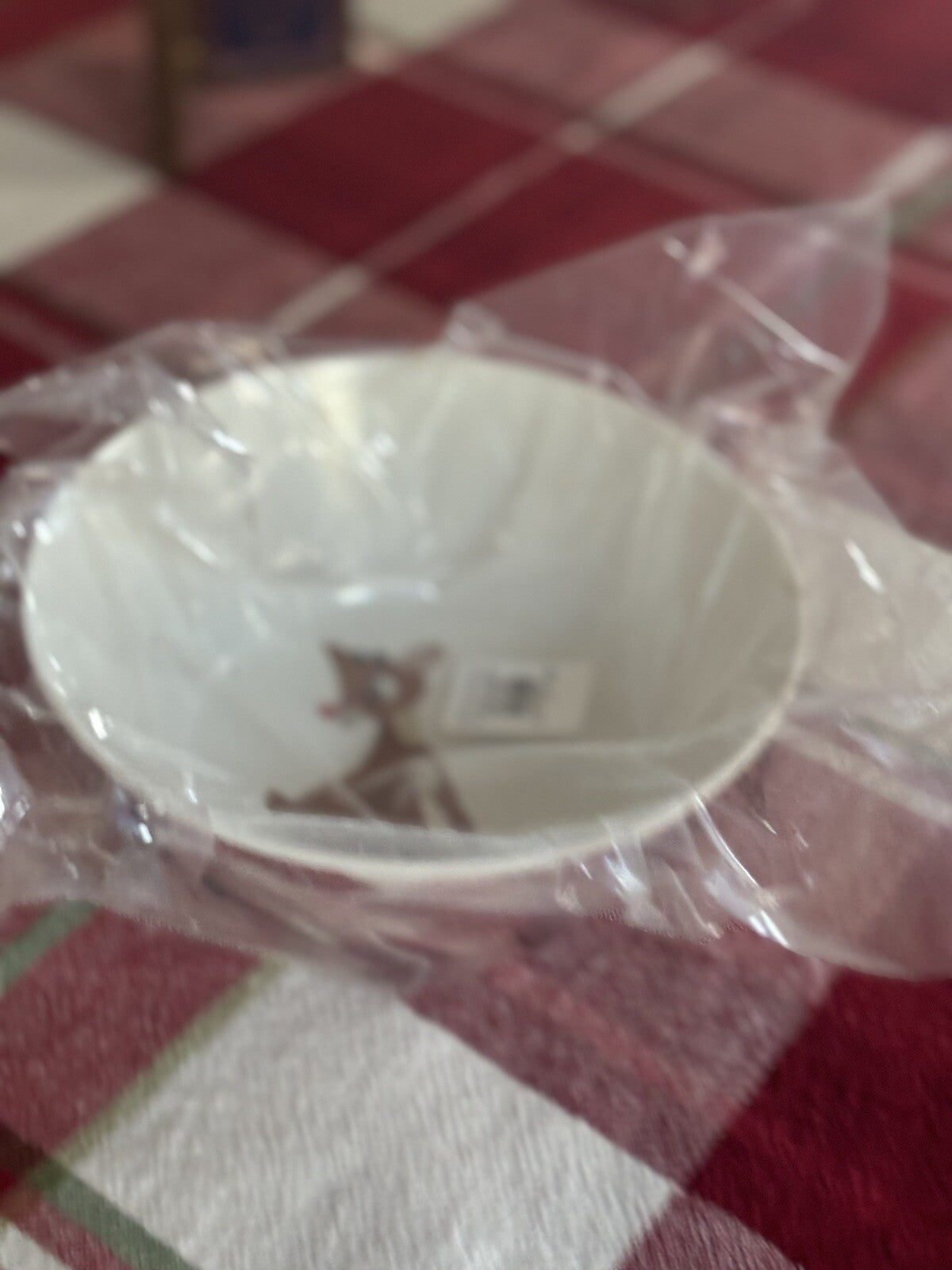 Disney Pottery Barn Bowl Rudolph Reindeer Christmas holiday gift party a