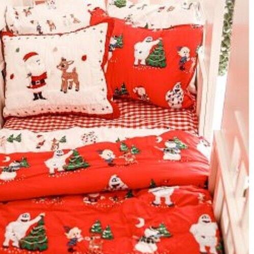 Disney Pottery Barn Holiday Christmas Rudolph Santa Bumble Party Pillow SHAM .