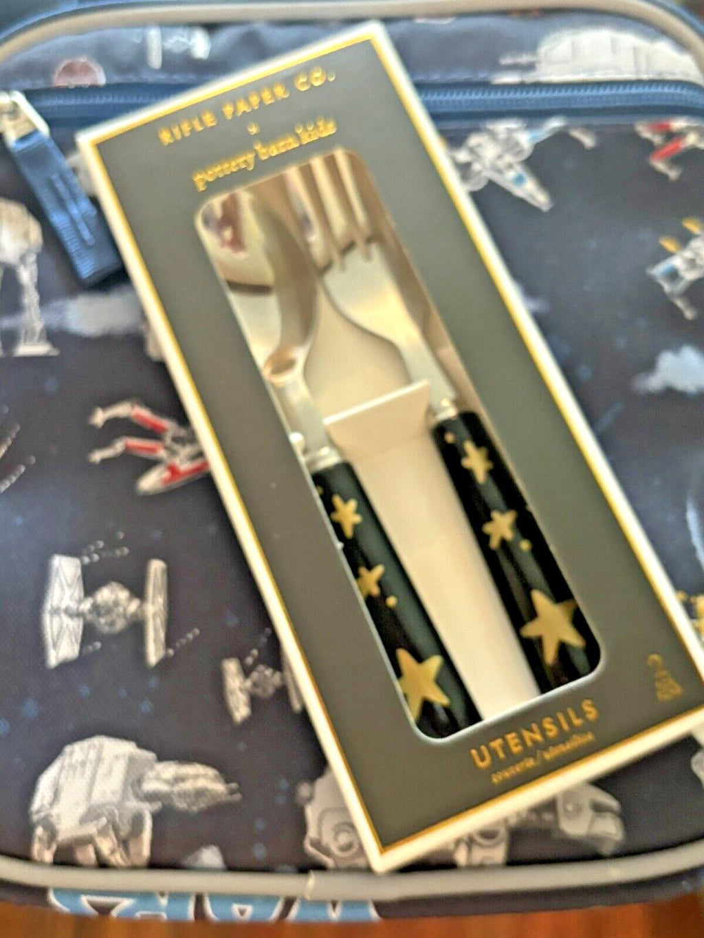 Pottery Barn LUNCH BAG School &Utensil Set STAR WARS Solo Disney Jedi droid [