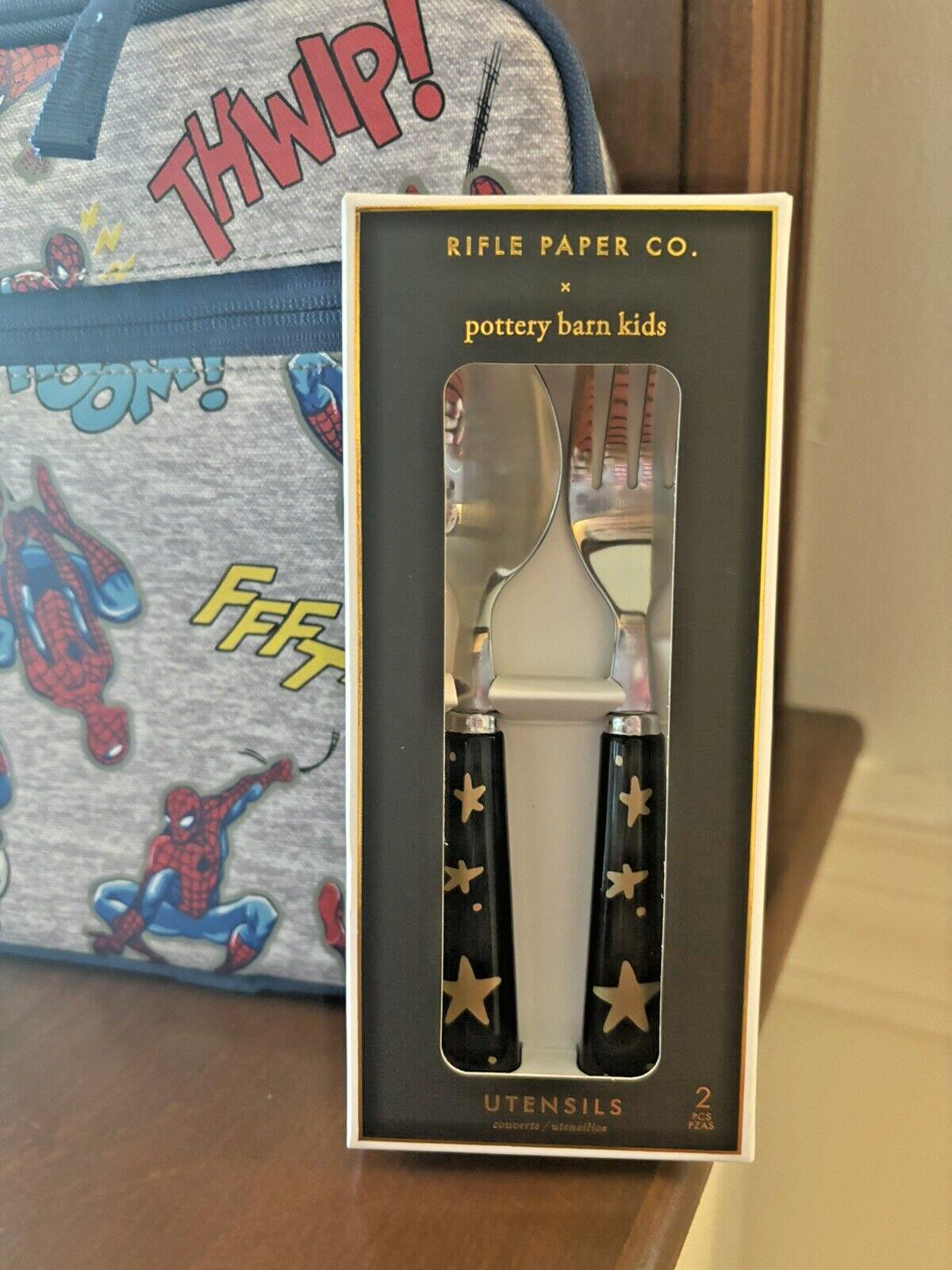 Pottery Barn School Marvel Avengers Spider-Man Super LUNCH BOX BAG+Utensil Set .