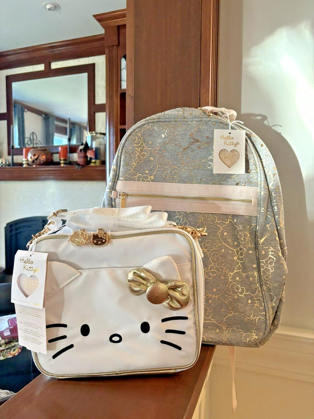 Pottery Barn school disney Hello Kitty Glitter Large BACKPACK LUNCH bag Travel /