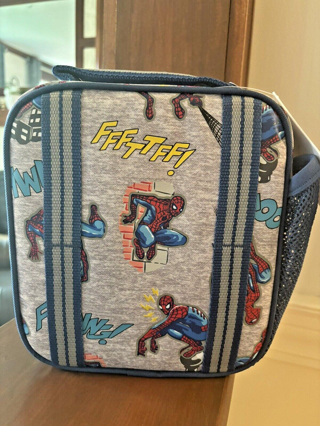 Pottery Barn School Marvel Avengers Spider-Man Super LUNCH BOX BAG+Utensil Set .
