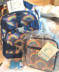 Pottery barn LARGE Backpack School Disney Rainbow Heart+LUNCH BOX BUTTERFLY ?? .