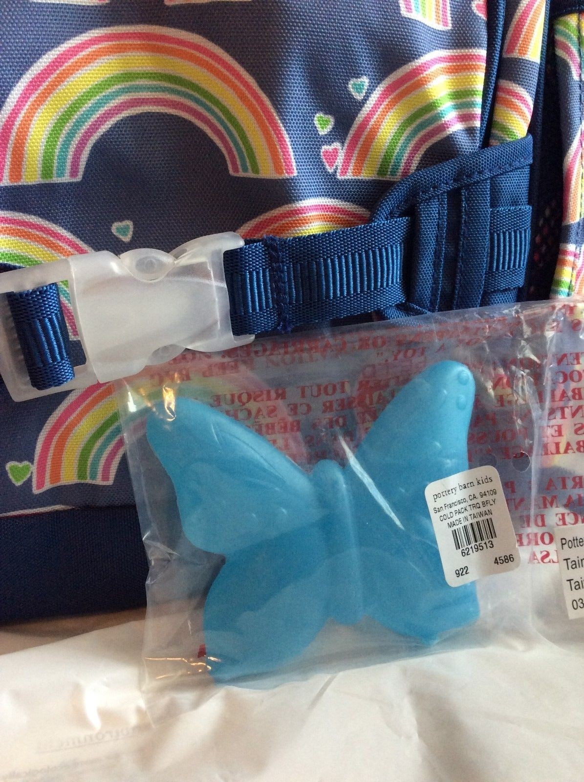 Pottery barn LARGE Backpack School Disney Rainbow Heart+LUNCH BOX BUTTERFLY ?? .