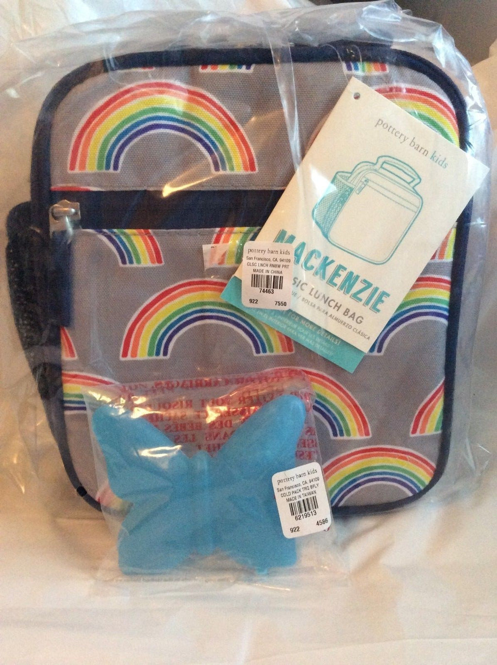 Pottery barn LARGE Backpack School Disney Rainbow Heart+LUNCH BOX BUTTERFLY ?? .