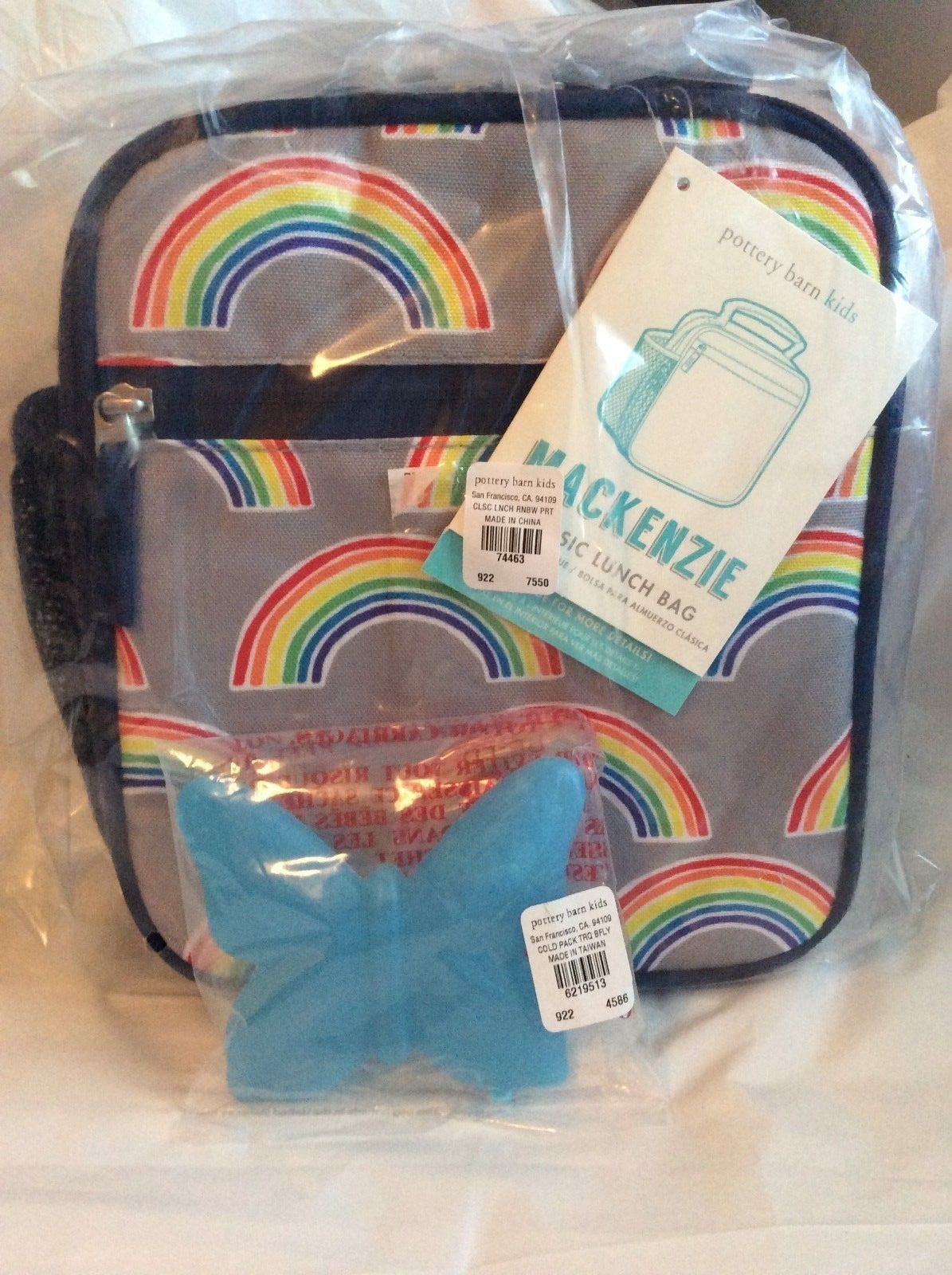 Pottery barn LARGE Backpack School Disney Rainbow Heart+LUNCH BOX BUTTERFLY ?? .