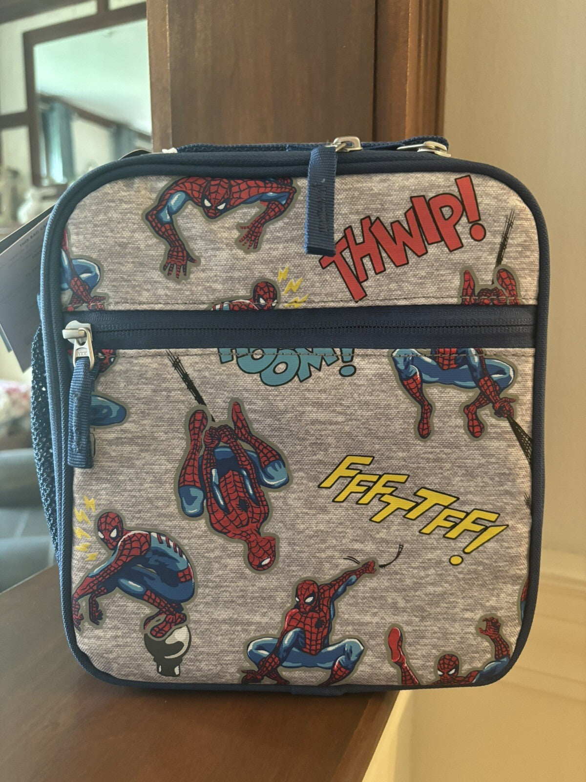 Pottery Barn School Marvel Avengers Spider-Man Super LUNCH BOX BAG+Utensil Set .