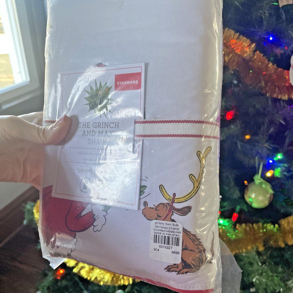 Pottery Barn GRINCH Christmas pillow Sham Dr Seuss Holiday Gift party Disney ]