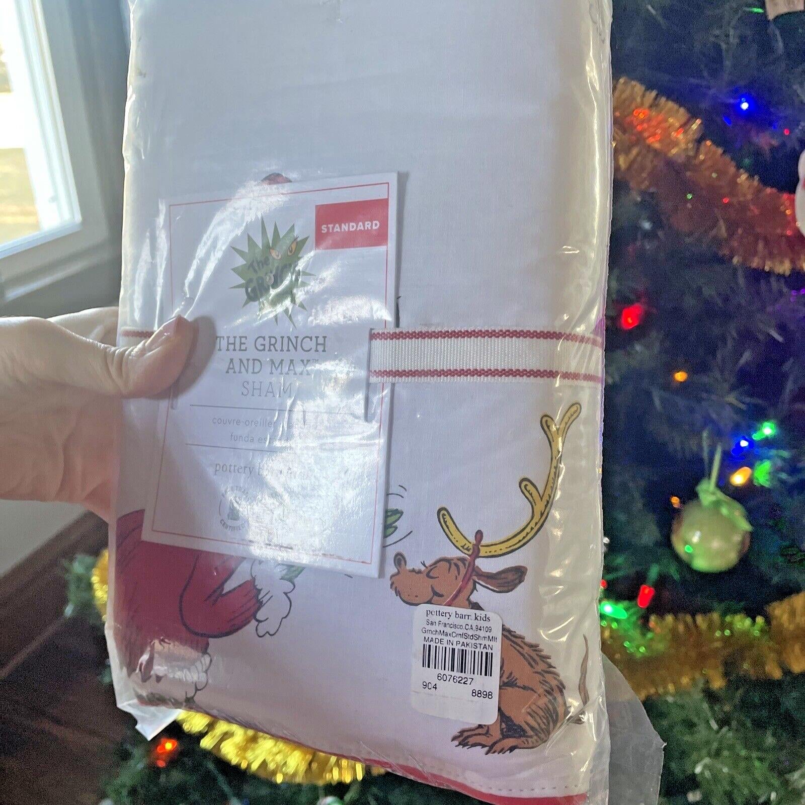 Pottery Barn GRINCH Christmas pillow Sham Dr Seuss Holiday Gift party Disney ]