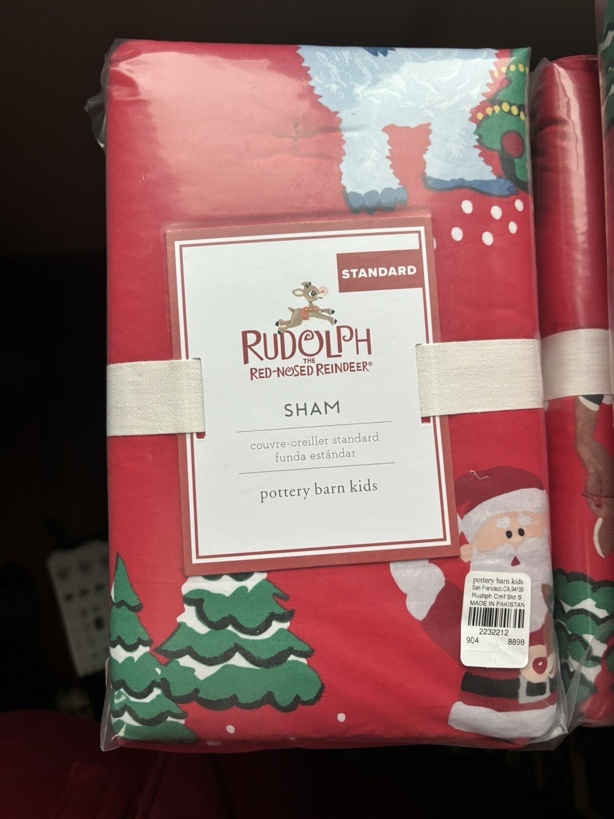 Disney Pottery Barn Holiday Christmas Rudolph Santa Bumble Party Pillow SHAM .