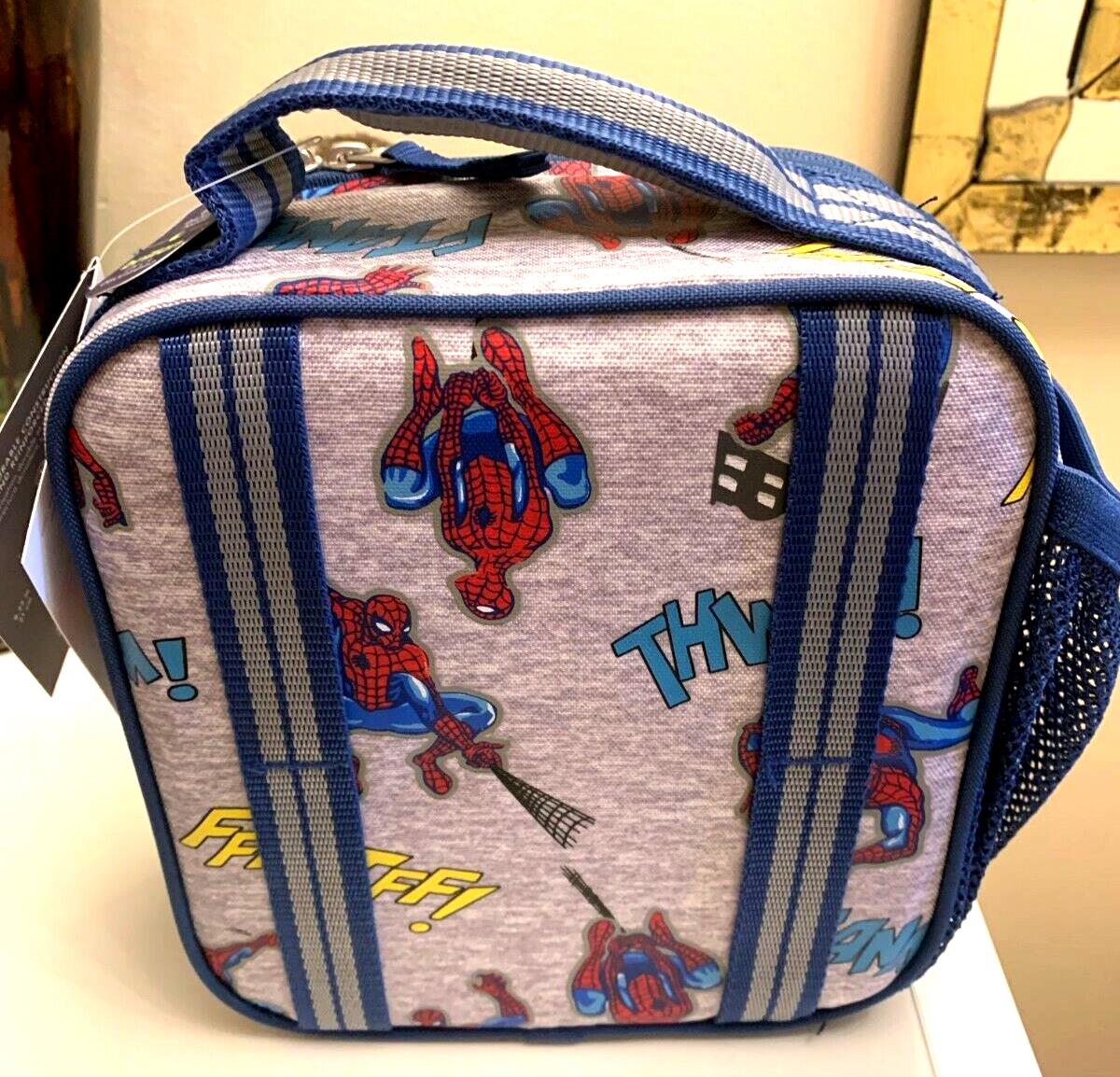 Pottery Barn School Marvel Avengers Spider-Man Super LUNCH BOX BAG+Utensil Set .