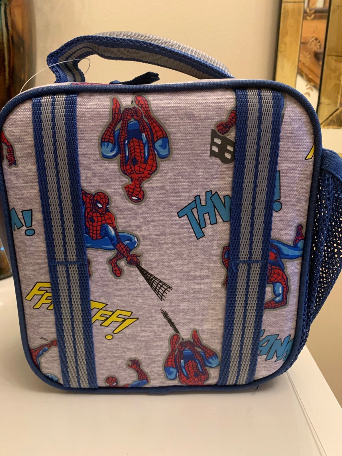 Pottery Barn School Marvel Avengers Spider-Man Super LUNCH BOX BAG+Utensil Set .
