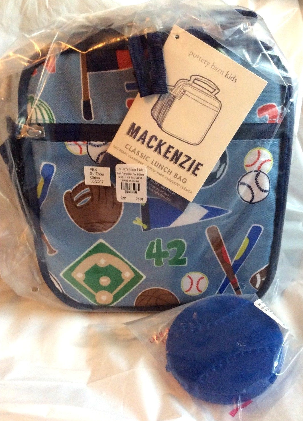 School Pottery Barn BASEBALL LUNCH BOX +BAG sports soccer HOLIDAY Gift mlb boy `