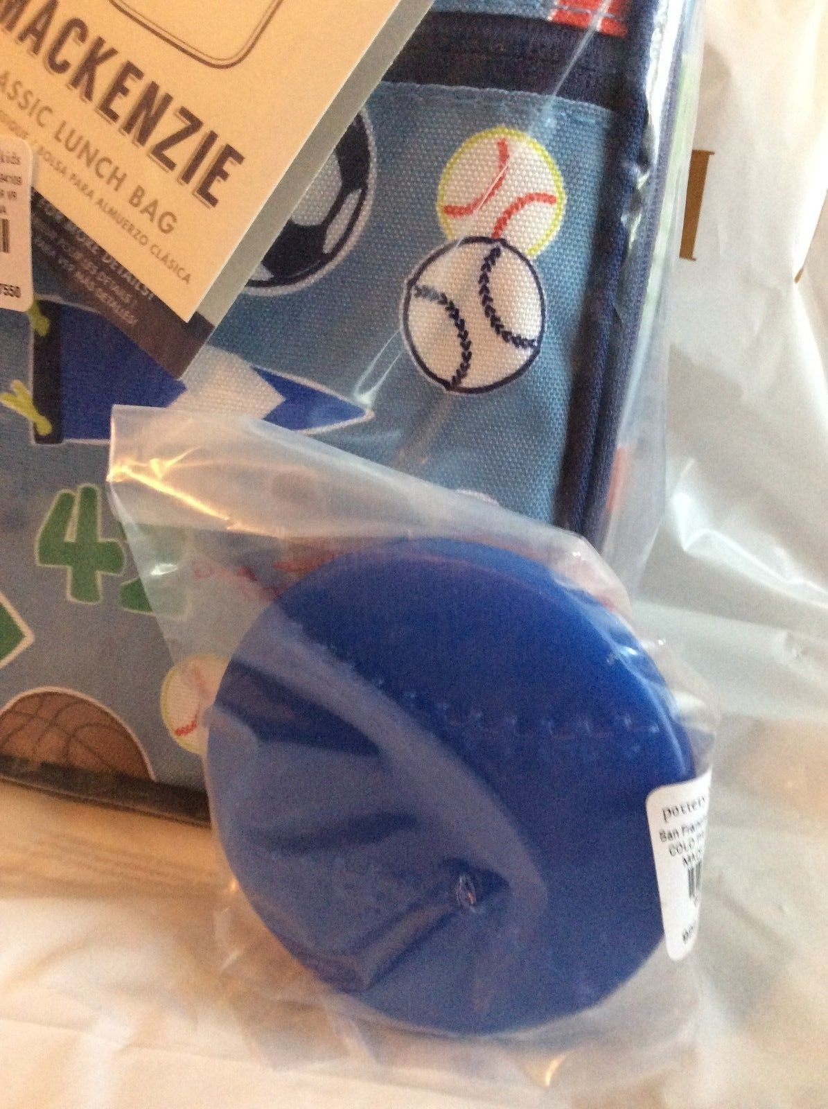 School Pottery Barn BASEBALL LUNCH BOX +BAG sports soccer HOLIDAY Gift mlb boy `