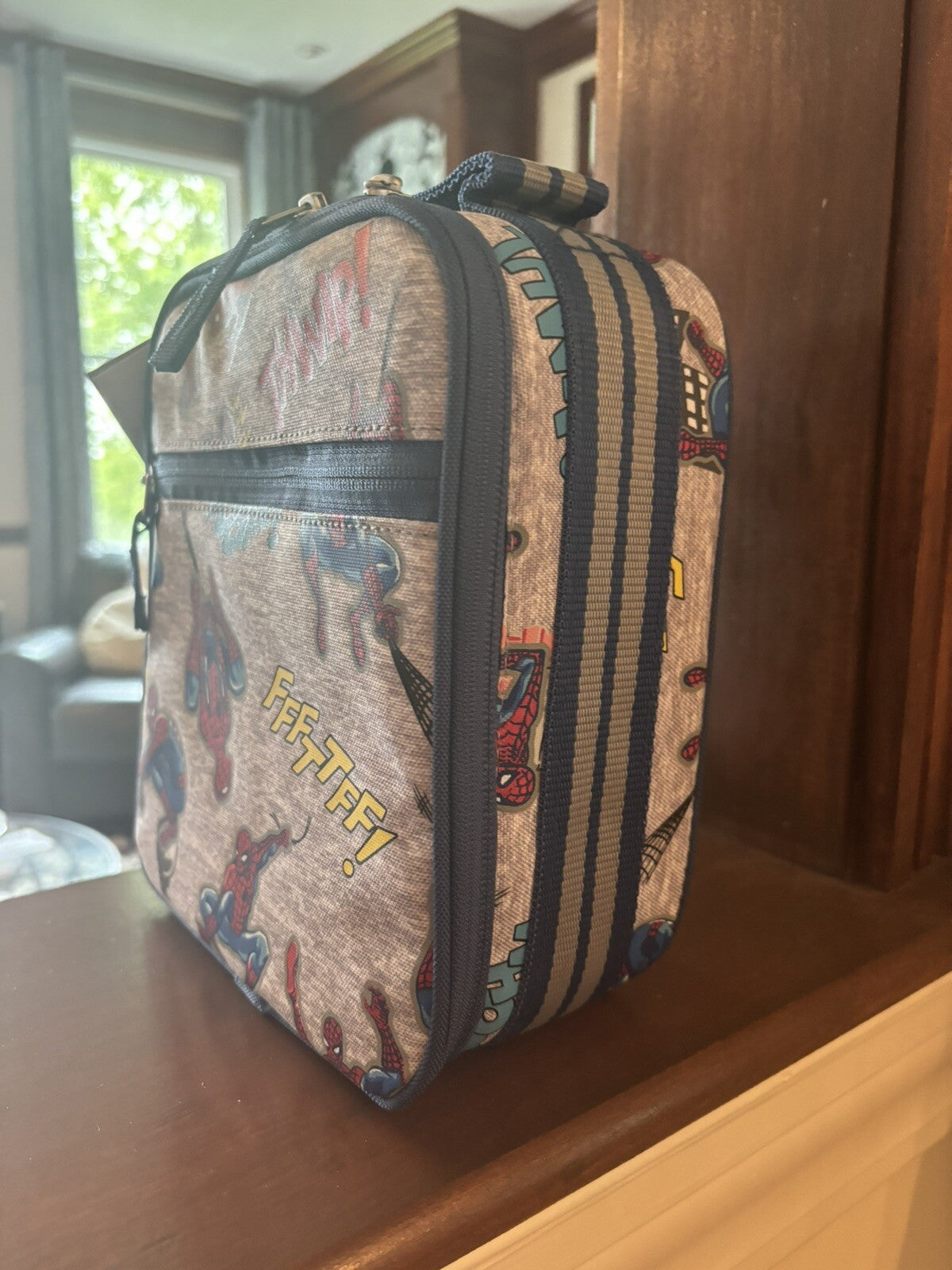 Pottery Barn School Marvel Avengers Spider-Man Super LUNCH BOX BAG+Utensil Set .