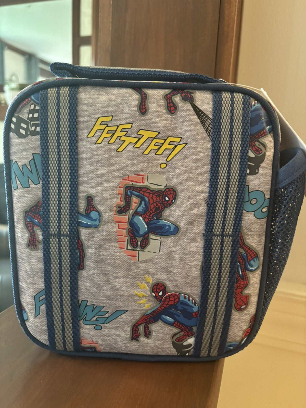 Pottery Barn School Marvel Avengers Spider-Man Super LUNCH BOX BAG+Utensil Set .