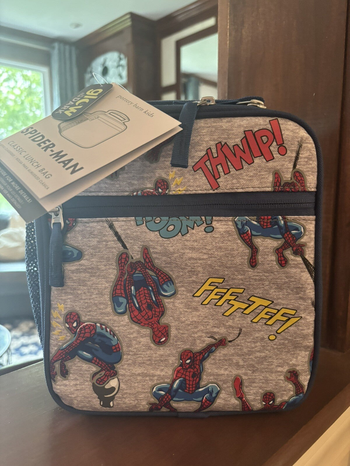 Pottery Barn School Marvel Avengers Spider-Man Super LUNCH BOX BAG+Utensil Set .