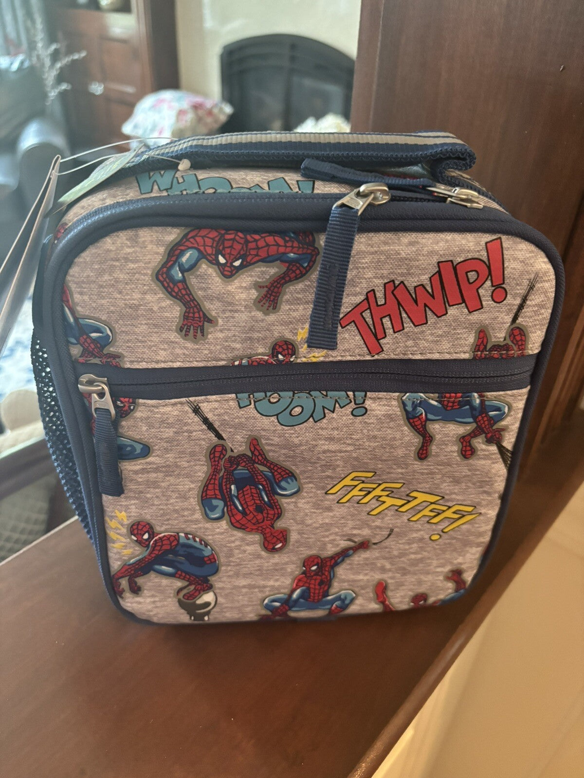 Pottery Barn School Marvel Avengers Spider-Man Super LUNCH BOX BAG+Utensil Set .