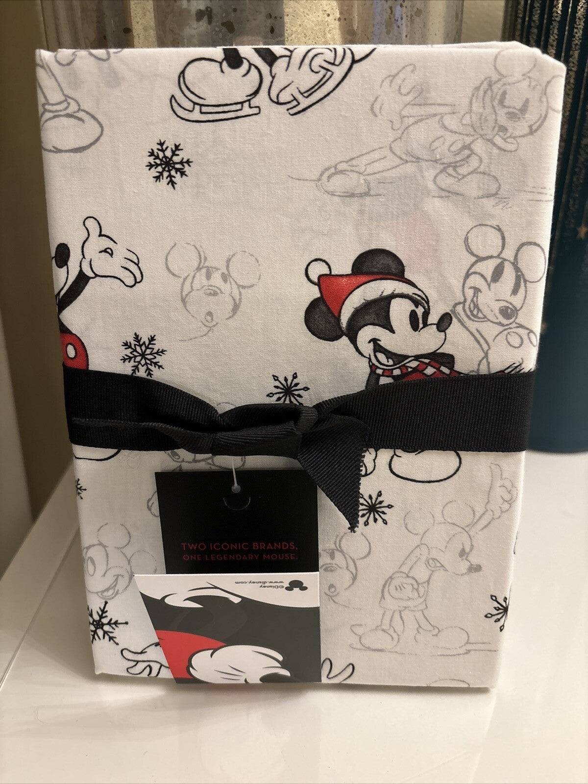 Pottery Barn Mickey Mouse Christmas pillowcase Holiday gift Disney school SET `