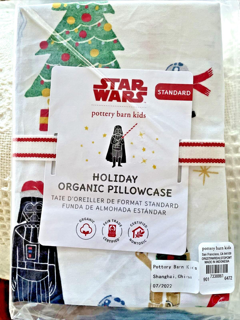 Pottery Barn holiday PILLOWCASE Star Wars Christmas Solo party gift space a