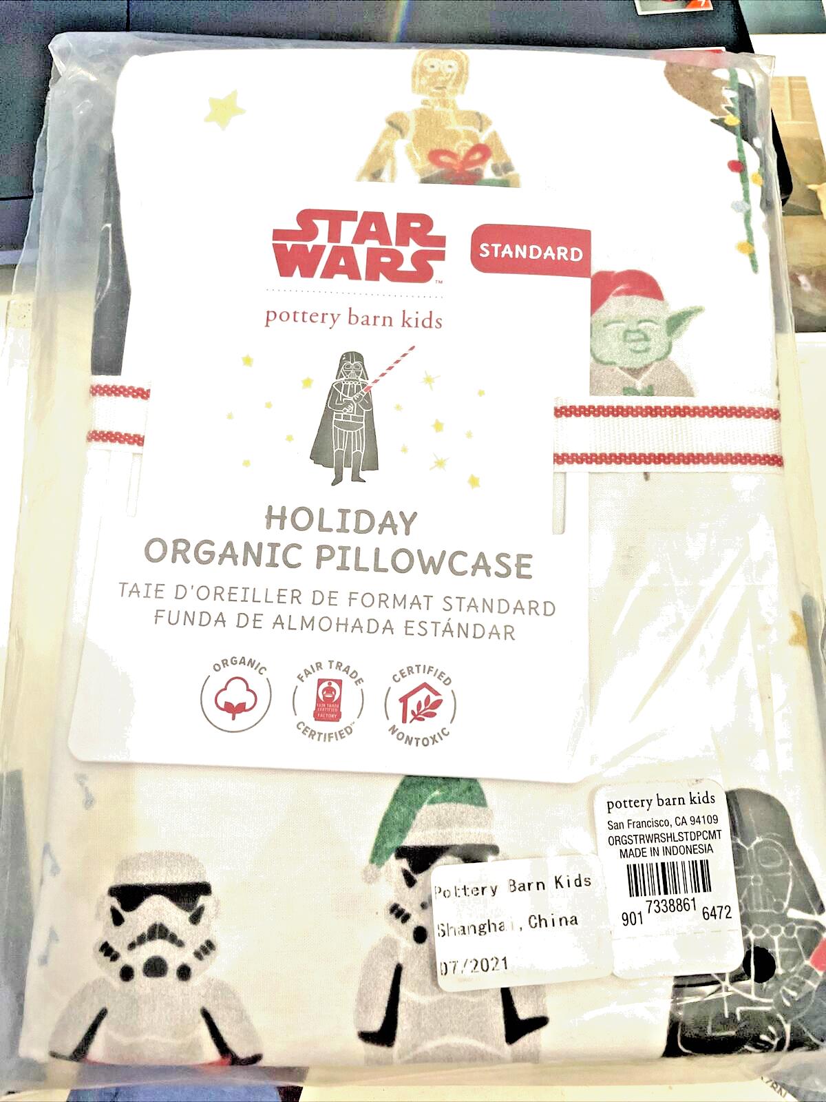 Pottery Barn holiday PILLOWCASE Star Wars Christmas Solo party gift space a