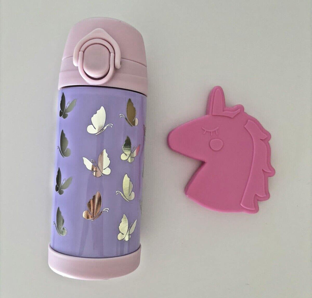 Pottery Barn School Disney rainbow WATER BOTTLE  girl butterfly+Unicorn Bag ?? \