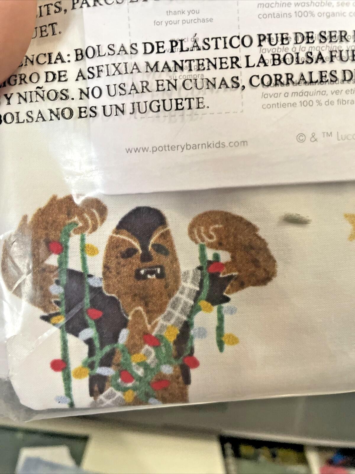 Pottery Barn holiday PILLOWCASE Star Wars Christmas Solo party gift space a