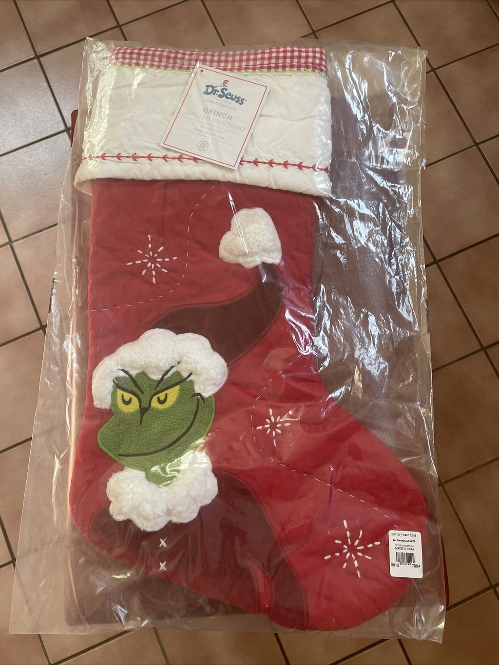 Disney school Pottery Barn GRINCH Christmas Stocking holiday gift Seuss party -