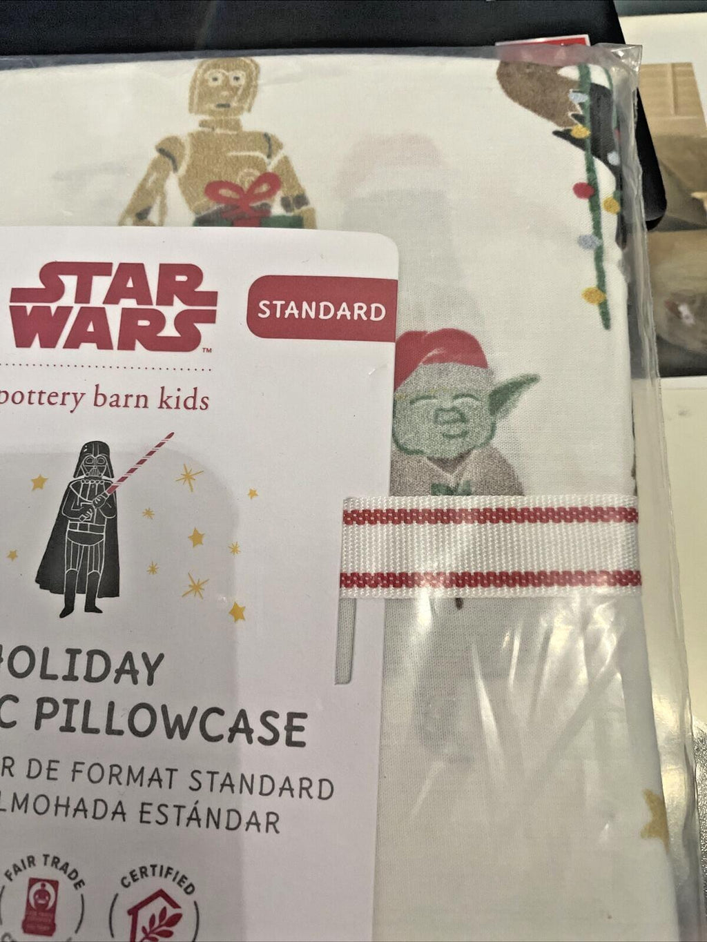 Pottery Barn holiday PILLOWCASE Star Wars Christmas Solo party gift space a