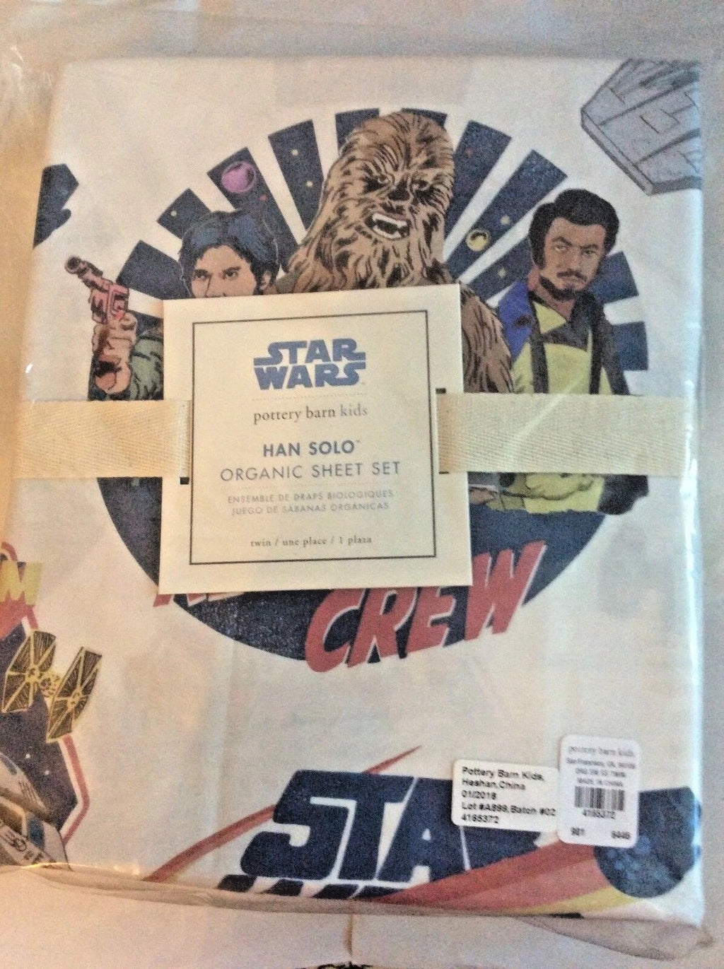 Pottery Barn Holiday Disney STAR WARS gift birthday boy cotton Sheet set Twin