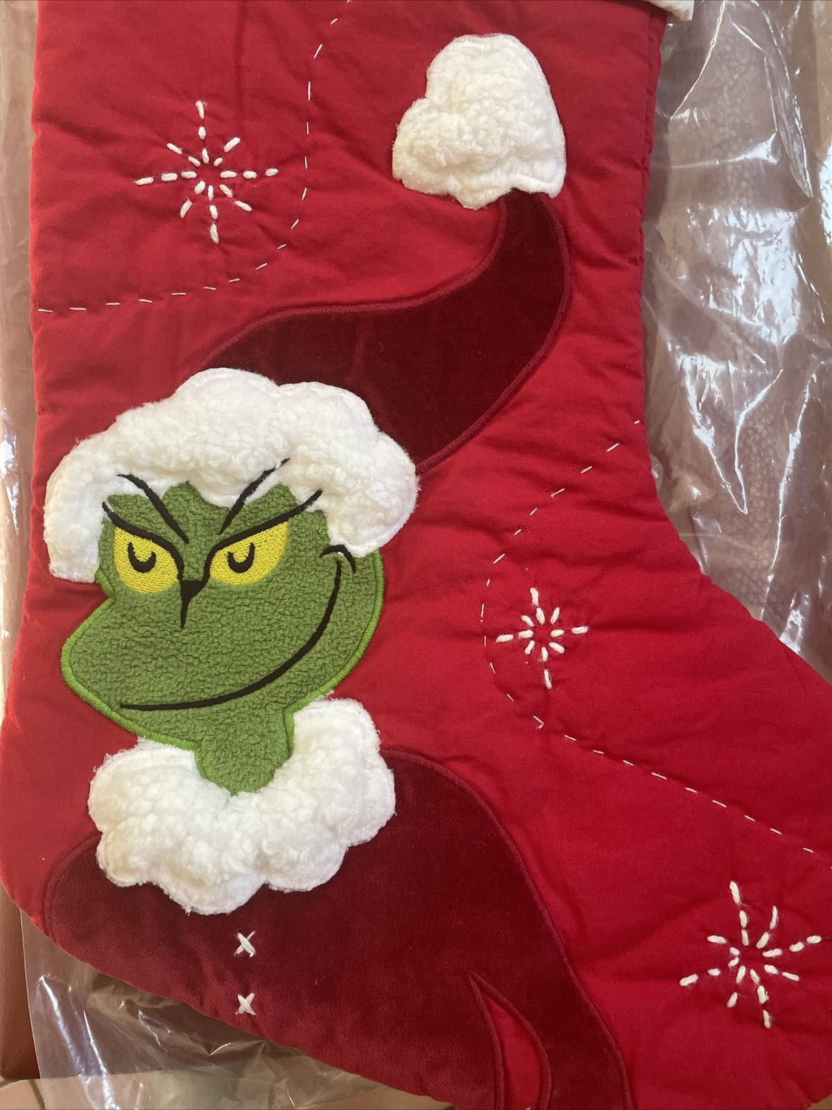 Disney school Pottery Barn GRINCH Christmas Stocking holiday gift Seuss party -