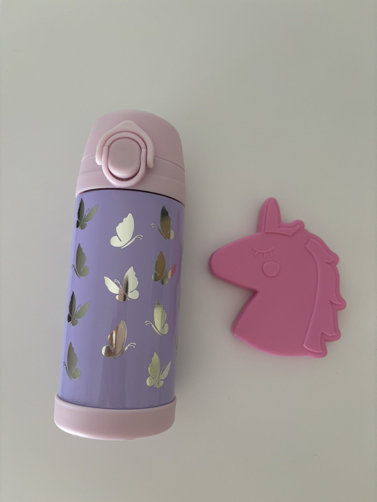 Pottery Barn School Disney rainbow WATER BOTTLE  girl butterfly+Unicorn Bag ?? \