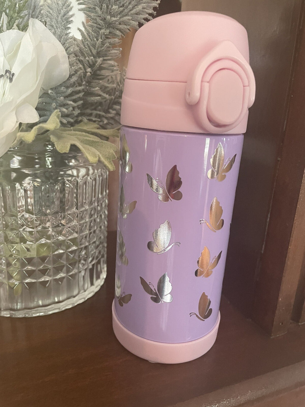 Pottery Barn School Disney rainbow WATER BOTTLE  girl butterfly+Unicorn Bag ?? \