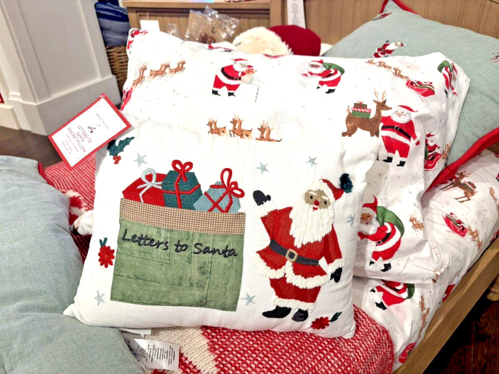 Pottery Barn Christmas Santa Letter pillow Seuss Holiday Gift party boy girl \